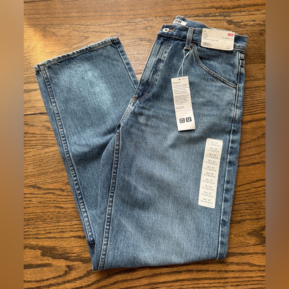 Uniqlo U Women’s Straight Leg Jeans 28x32 Blue NWT